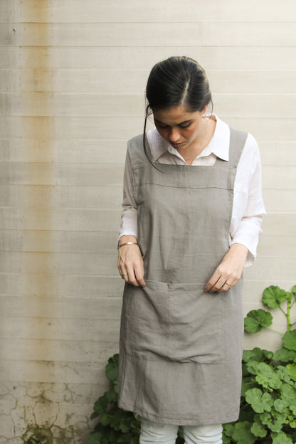 Delantal Lino Gris