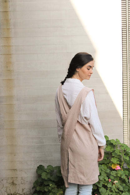 Delantal Lino Palo Rosa