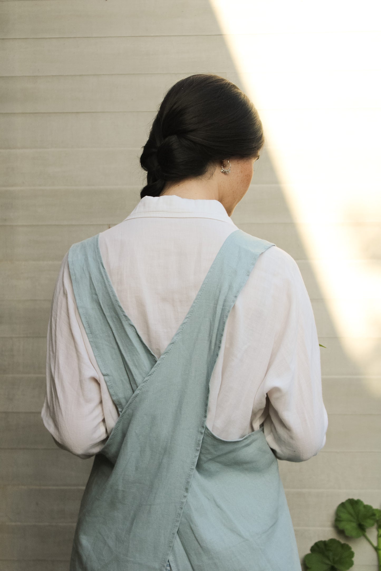 Delantal Lino Celeste